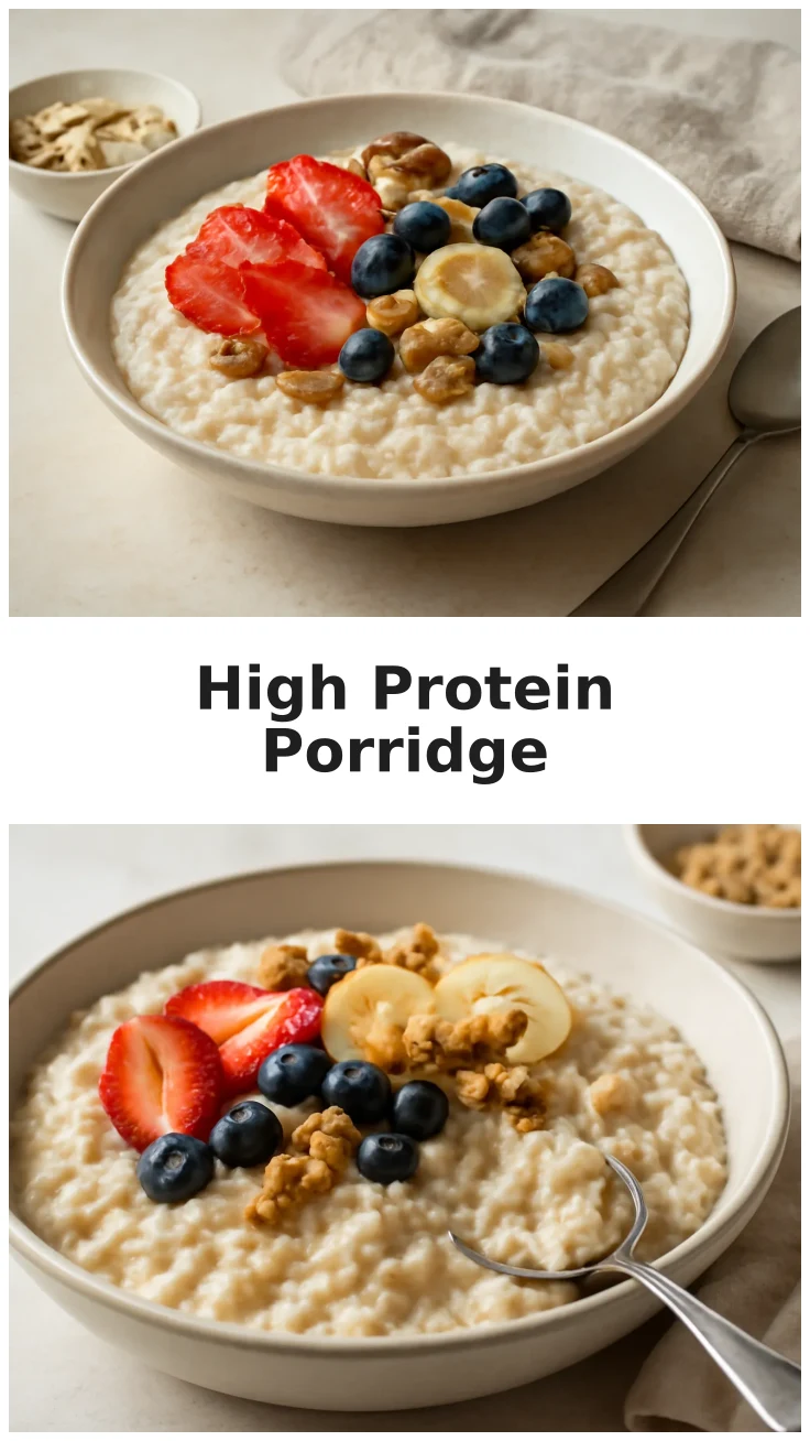 Cremiges High Protein Porridge für ein gesundes Frühstück 3 Cremiges High Protein Porridge für ein gesundes Frühstück