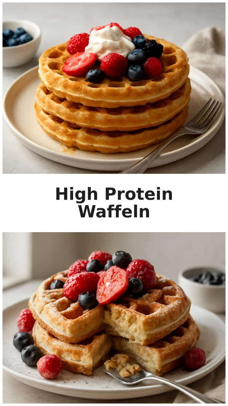 Fluffige High Protein Waffeln für ein gesundes Frühstück 3 Fluffige High Protein Waffeln für ein gesundes Frühstück
