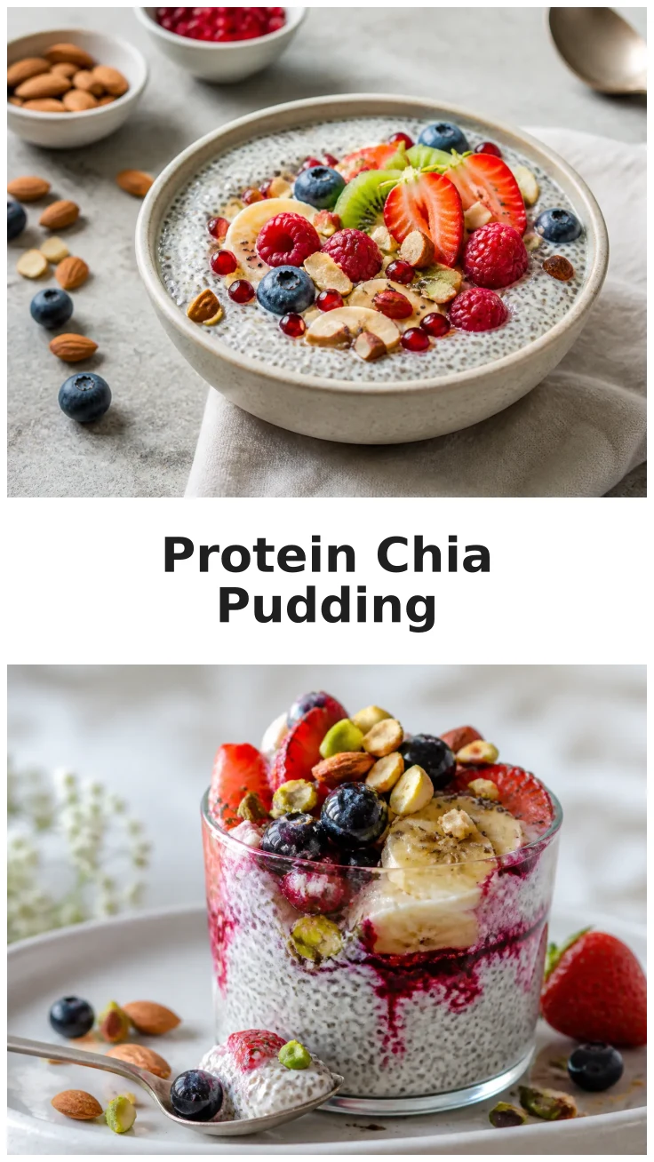 Cremiger Protein Chia Pudding für ein gesundes Frühstück Cremiger Protein Chia Pudding für ein gesundes Frühstück