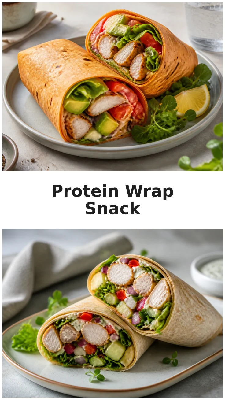 Herzhafter Protein Wrap Snack für unterwegs