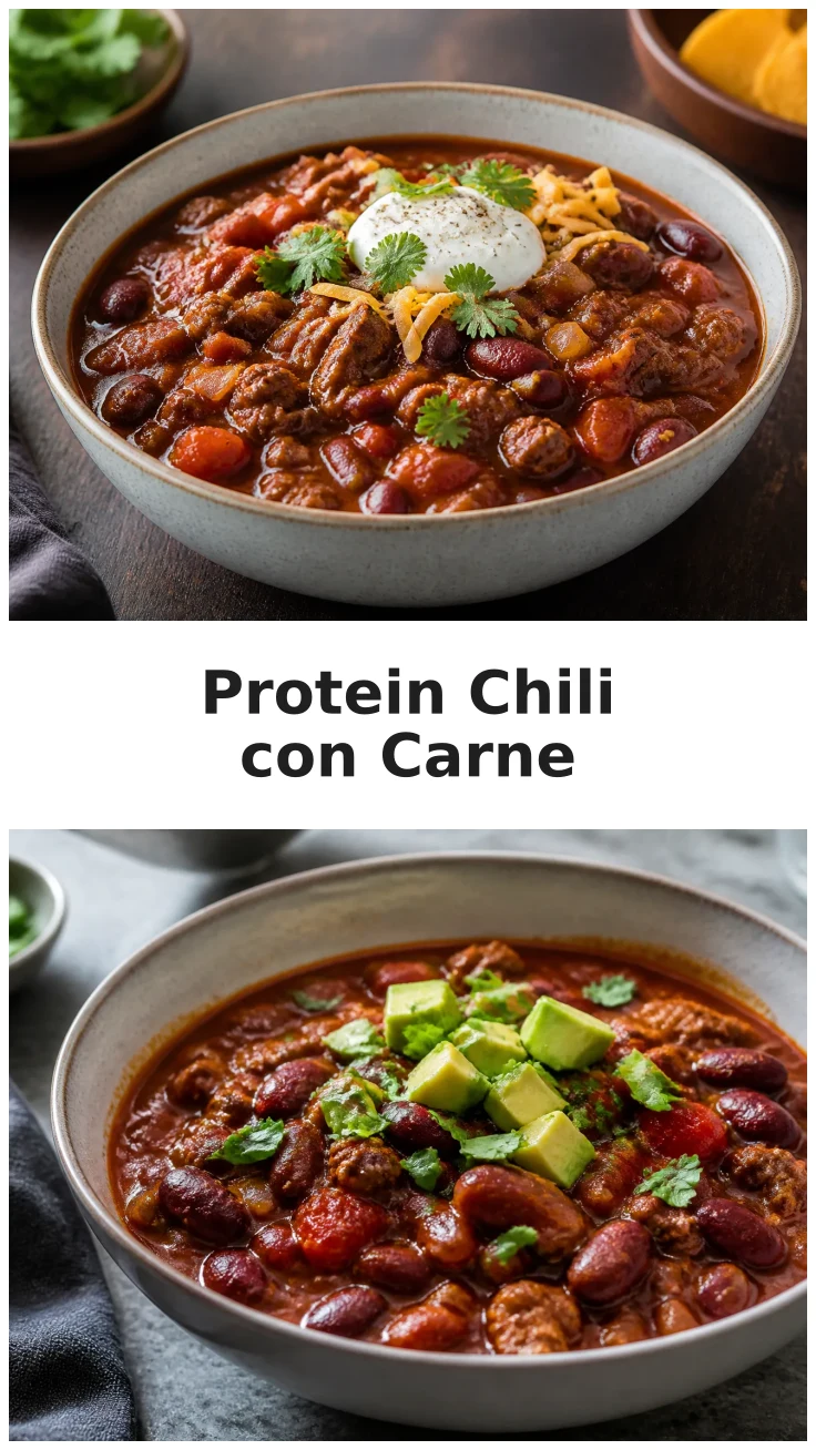 Würziges High Protein Chili con Carne für ein sättigendes Abendessen Würziges High Protein Chili con Carne für ein sättigendes Abendessen